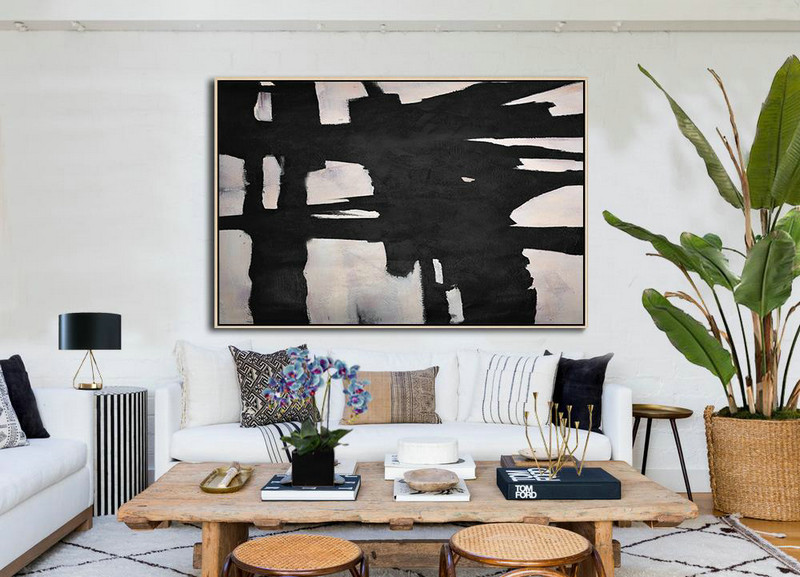 Original Abstract Painting Extra Large Canvas Art,Hand-Painted Oversized Horizontal Minimal Art On Canvas,Original Abstract Art Paintings